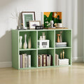Wooden 6 Cube Storage Organizer with Closed Back Panel, Modern Open Cube Storage Shelf Bookshelf with Compartments, Cube Shel