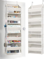 ULG 1-Pack Over Door Organizer with 5 Large Pockets 10 Mesh Side Pockets, 44 lbs Weight Capacity Hanging Storage Organizer wi