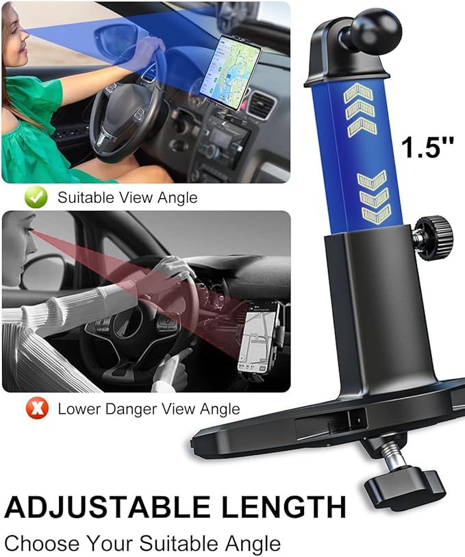 CD Slot Car Mount for iPad & iPhone, Height Adjustable CD Player Tablet Holder for Car, Truck, Compatible with 4-13" iPad Pro 12.9 Air Mini, Galaxy Tab, iPhone16 15, Z Fold 6 5