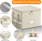 ENGPOW 5200°F File Box Fireproof Document Box with Lock,Heat Insulated Collapsible File Storage Organizer Box with Handle,Por