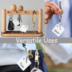 KAKAMINA 100 Pcs Key Tags White Plastic Hanging Tags with Metal Snap Hooks, Tags for Slotted Key Cabinets Boxes Lockers Sturd