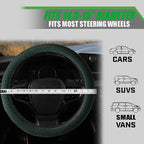 Suede Steering Wheel Cover with Upgraded Silicone Inner Ring, Breathable, Anti-Slip, Leather Universal 14.5 to 15 Inch Steeri