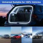 Car LED Strip Lights, 4M Waterproof Dynamic Flowing Car Trunk Light Strip, Silicone Flexible Cuttable Auto Interior Lamp Decoration, Universal Fit for Car Trunks, SUVs, and Vans (White)