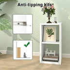CTESNE【2026 Wooden Thick Frame 2 Cube Storage Organizer Shelf with Anti-Tipping Kits + Reversible Open Back Bookcase, Horizon