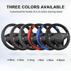 West Llama Customized Auto Car Steering Wheel Cover for Honda Accord CR-V HR-V Pilot Civic(Diamond Quilted -Black+Blue-Standa