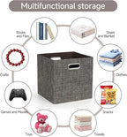 Posprica Storage Basket Bins,13×13 Foldable Storage Boxes Containers for Closet Organizer Shelf Cabinet Bookcase,Thick Fabric