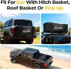 BougeRV Hitch Cargo Carrier Bag with Lock Waterproof Soft Shell 20 Cubic Feet (59" 24" 24") Cargo Bag for Hitch Carrier Include 8 Reinforced Straps for Truck Pickup RV All SUV with Hitch Cargo Basket