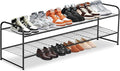 KEETDY 2-Tier Long Shoe Rack for Closet Metal Shoe Organizer for Entryway, Wide Stackable Shoe Storage Shelf with Sturdy Wire