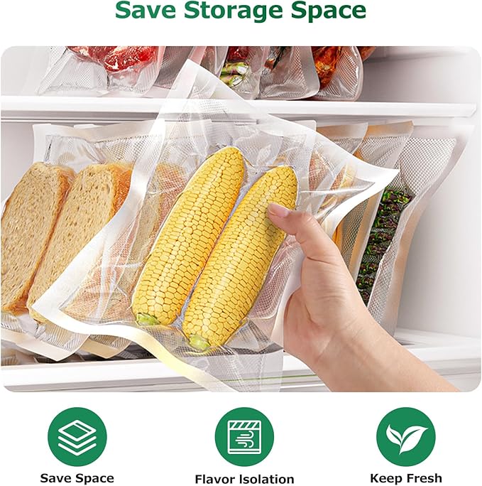 FRESKO Vacuum Sealer Bags Food Rolls 6 Packs - 8" x 20' & 11" x 20', Commercial Grade Seal a Meal Bags for Storage Food and S