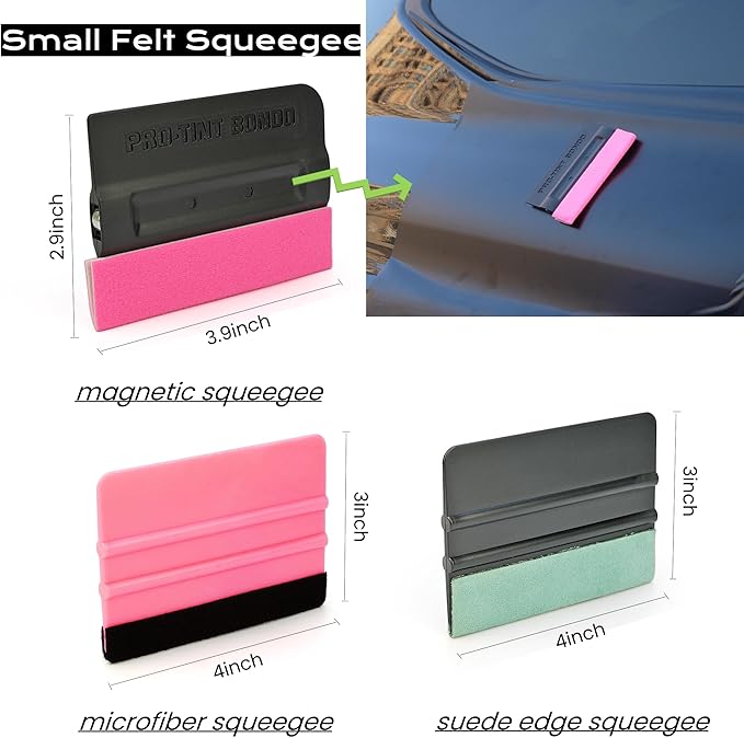 22-Piece Car Window Tint Tool Kit, Professional Vinyl Wrap Kit with Felt Squeegee, Retractable Knife & Micro Stick - Anti-Scratch Vehicle Film, Wallpaper & Glass Decal Installation Set