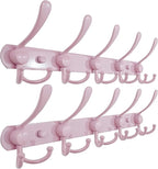Dseap Coat Rack Wall Mounted - 5 Tri Hooks, Heavy Duty, Stainless Steel, Metal Coat Hook Rail for Coat Hat Towel Purse Robes 