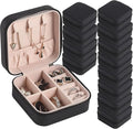 Travel Jewelry Case Bridesmaid Gifts Box,12 Pack Small Jewelry Box Mini Jewelry Organizer,PU Leather Portable Earring Storage
