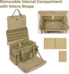 Patrol Bag Law Enforcement Police Gear Bag, Car Front Seat Organizer Tactical Officer Duty Bags, Police Car Accessories for Passenger Seat, Multiple Compartment Removable Shoulder Strap, khaki