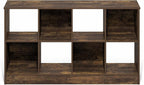 Furinno Jensen Book Shelf, 8-Cube Farmhouse Bookshelf, Display Bookcase, 11.8 x 47.6 x 26.8, for Living Room, Bedroom, Home O