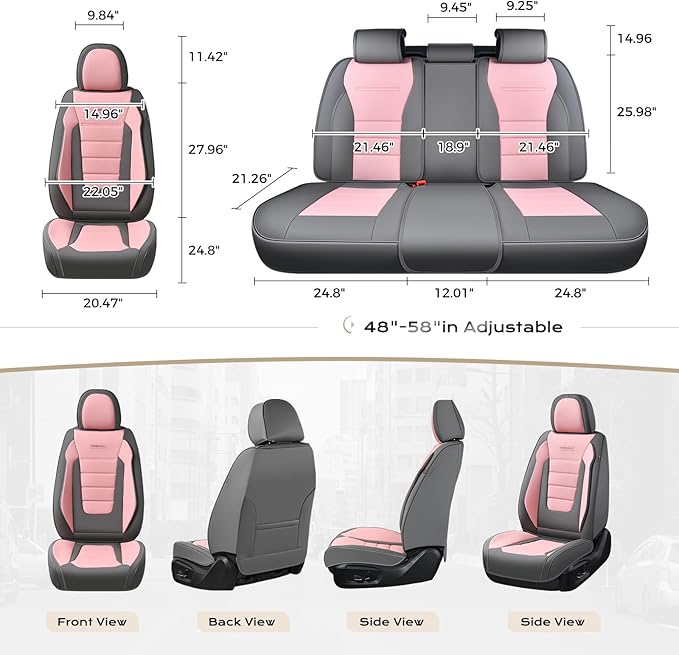 Coverado Car Seat Covers Front, Seat Covers for Cars, Waterproof 2-Pack Car Seat Cushions, Leather Carseat Seat Protectors, U