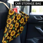 Car Trash Can, Cute Car Trash Bag, Hanging Car Organizer and Storage Bag, Trash Bin for Car Accessories, Vehicle, Travelling, Camping Cute Sunflower