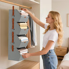 Homsorout Hanging Closet Organizer 4 Tier - Clothes Hanging Shelves, Space-Saving Closet System, Fabric Storage Bins Bedroom 