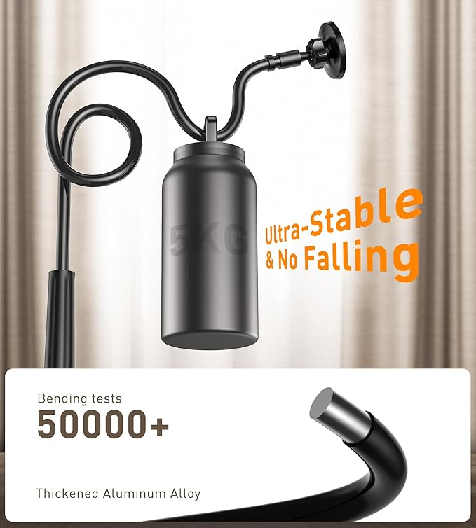 Magnetic Gooseneck Phone Holder Mount for iPhone 17/16/15/14/13/12 - Magnetic Stand Tabletop Clamp 360°Rotation Adjustable for Office/Home Compatible with iPhone 17 16 15 14 13 12 Mini Plus Pro Max