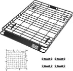 VEVOR Roof Rack Basket, 64 x 50 x 4.1 in, Universal Rooftop Cargo Carrier with Two 35.4 x 39.4 in Cargo Net,150 lbs Max Car Top Luggage Holder, 4.1 in Fence, Anti-Rust Alloy Steel, for SUV Truck Car