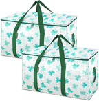 BALEINE 2-Pack Oversized Moving Bags with Reinforced Handles, Heavy-Duty Storage Tote for Clothes, Moving Supplies (Clover, 2