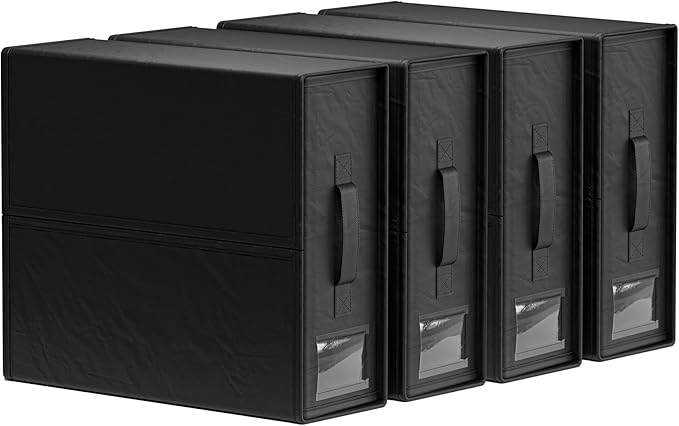 SUOCO SheetCube Bed Sheet Organizers and Storage 4 Pack, Foldable Linen Closet Organizer, Bedding Folder Storage Box Containe