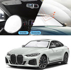 TINGLU Sun Shade for BMW i4 M50 2022-2024 2025 Accessories Windshield Sun Shade Window Shade UV Rays Protection Sun Visor Cover with Steering Wheel Sunshade Storage Bag