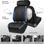 CAR PASS Waterproof Black Blue Car Seat Covers Front Seat Covers Neoprene Wetsuit,All-Weather Non-Slip Durable,Universal Fit 