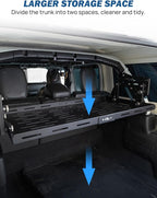 JOYTUTUS Rear Cargo Rack Basket Compatible with Wrangler JL 2018-2023 (Hard-Top Only, Not Fit 2024-2026), 350 LBS Adjustable Height Trunk Interior Luggage Basket Big Storage Carrier, Black