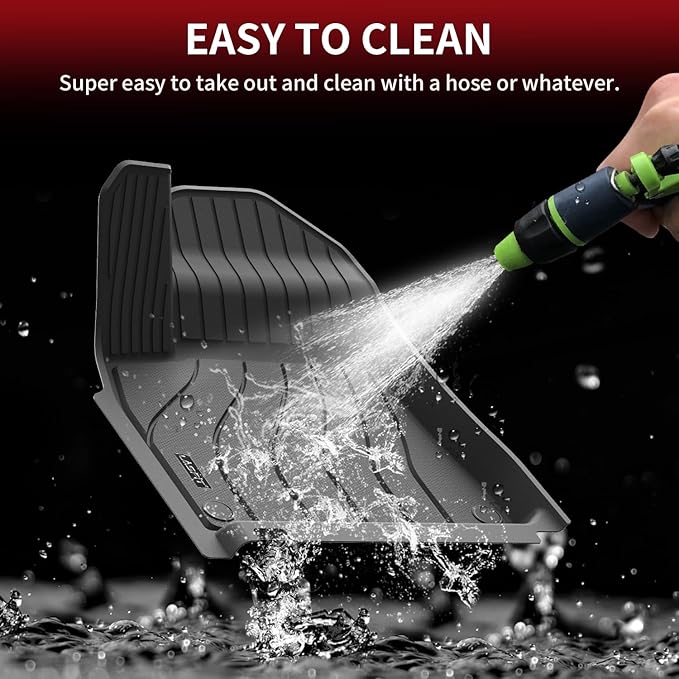 LASFIT Floor Mats for Porsche Cayenne 2019-2026 All Weather Floor Liner TPE Custom Fit 1st & 2nd Row Rubber Car Mats for Porsche Cayenne Automotive Accessories, Black, Easy to Clean