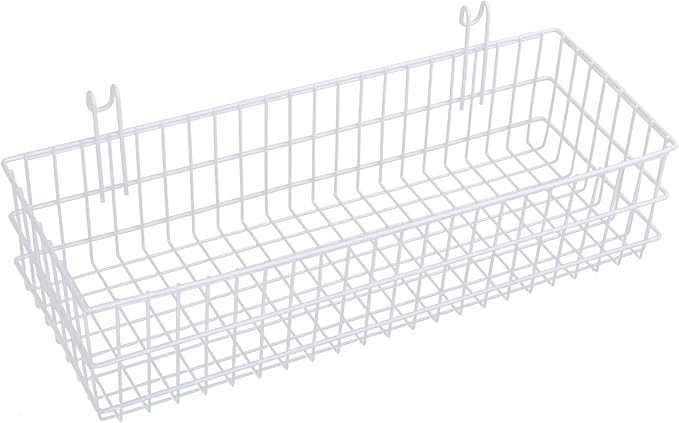 Kaforise Hanging Basket for Wire Wall Grid Panel, Multi-function Wall Storage and Display Basket, Flower Pots Shelf Balcony P