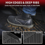 LASFIT Floor Mats for Toyota RAV4 2013-2018(Not Fit Hybrid) All Weather TPE Mats Custom Fit Floor Liner for Toyota RAV 4 LE/XLE/SE/Limited/Adventure Front and Rear 2 Row Car Mats,Black