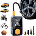 Portable Tire Inflator, 150PSI Cordless Air Pump for Fast Inflation, for Car Tires, Bike Tires, Motorcycles, and Balls, Featuring Pressure Gauge and LED Indicator