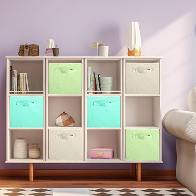 ShellKingdom Storage Bins, Foldable Fabric Storage Cubes And Cloth Storage Organizer Drawer For Closet And Toys Storage, 6 Pa