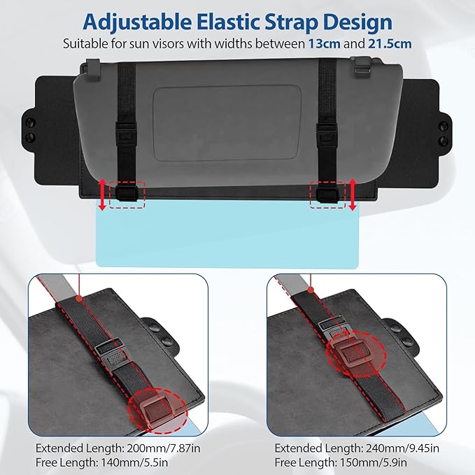 Polarised Sun Visor Extender for Vehicles, Adjustable Anti-Glare Side Window Sun Visor Extension Accessory, Blocks Ultraviolet Rays and Sunlight