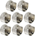 T Tulead Silver Closet Rod End Supports U Shape Flange Socket Holders Aluminum Alloy Shower Rod Holder Pack of 8 with Screws