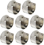 T Tulead Silver Closet Rod End Supports U Shape Flange Socket Holders Aluminum Alloy Shower Rod Holder Pack of 8 with Screws