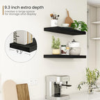 Fun Memories 32Inch Floating Shelves, 9.3Inch Deep Rustic Wall Shelves - Extra Deeper & Thicker Wall Mounted Storage Shelf fo