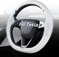 Steering Wheel Cover for Tesla Model 3 Highland(2024-Present)/ Model Y Juniper(2025-Present),Anti-Slip,Comfortable Grip,Breathable,Customized for Tesla Model 3/Y Accessories,Nappa White