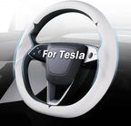 Steering Wheel Cover for Tesla Model 3 Highland(2024-Present)/ Model Y Juniper(2025-Present),Anti-Slip,Comfortable Grip,Breathable,Customized for Tesla Model 3/Y Accessories,Nappa White