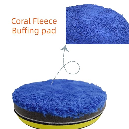 12Pcs 3inch Foam Buffing Polishing Pads Kit, with Coral Fleece Pad, Backing Plate, M10 Drill Adapter, Car Buffing Kit for Car Polishing, Waxing, Sealing Glaze (12Pcs-3inch)