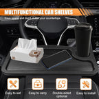 1 Pack Steering Wheel Tray for Ram 1500 2019 2020 2021 2022 2023 2024 2025, Portable Car Desk Food Eating Table Laptop Holder Workstation Black