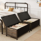 2 Pack Under the Bed Storage Containers,12 inch Height Under Bed Shoe Storage,31inch Long Underbed Storage with Wheels,Large 