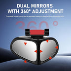 2 PCS Car Blind Spot Mirrors, Wide Angle Blind Zone Reducing Rearview Mirror, High Definition Auxiliary with 360 Degree Adjustable Base, Anti-collision Housing Snap-on Mounting Design (Black)