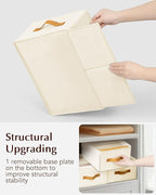 Homsorout Clothes Organizers and Storage - 4/5/7 Grids Fabric Jeans Organizer with Handles, Foldable Closet Organizers Divide