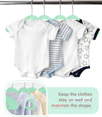 VIS'V Baby Hangers, 11 Inch Velvet Kids Hangers with 6 Pcs Clothes Size Dividers, Infant Toddler Nursery Closet Organization,