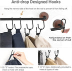 Mkono Hat Rack for Wall Hat Organizer for Baseball Caps Hanger with 20 Hooks Modern Metal Hat Holder Wall-Mounted Ball Caps D