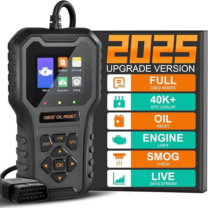 Car Code Reader, OBD2 Scanner for Check Engine Light/Oil Light Reset, Enhanced OBDII Scan Tool Car Accessories Fix Clear Fault