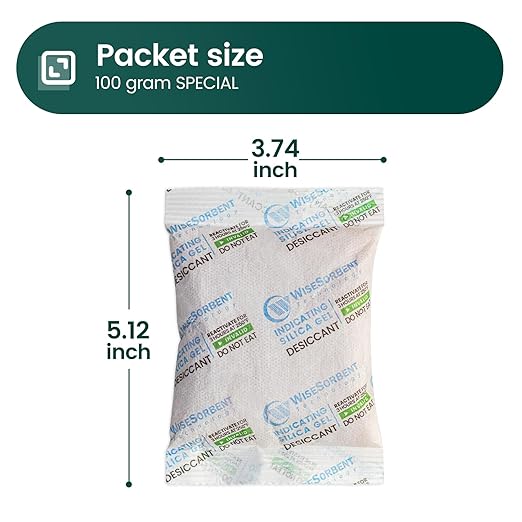 3Pcs 100g Rechargeable Desiccant Packs, Indicating Silica Gel Packets, Moisture Absorbers for Storage, Gun Safe Dehumidifiers