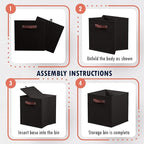 Ornavo Home 13 x 15 x 13 Kallax Storage Cube Bins, Foldable Collapsible Fabric Storage Bins Box Linen Shelf Basket Cube Organ