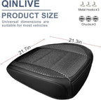 1 Pack Black Ventilated Bottom Car Seat Cover, 3D Air Mesh Breathable Front Leather Car Seat Protectors, Universal Fit Automo
